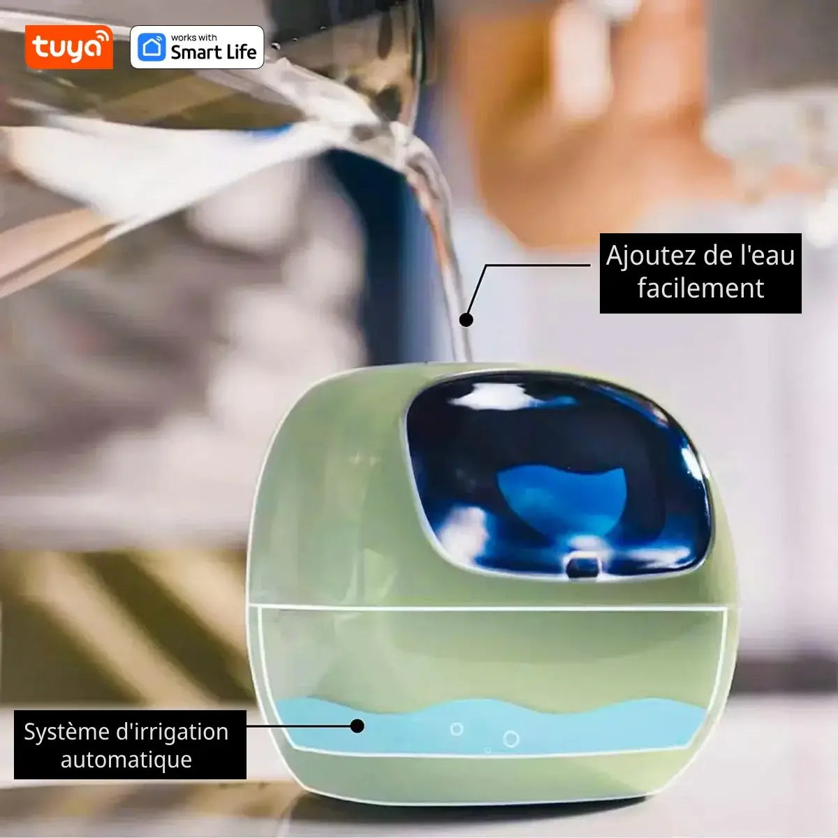 Tuya Ivy Smart Planter,Endless Fun over 49 Rich Expressions,7 Smart Sensors,Ai Chips Make Raising Plants Easy and Fun