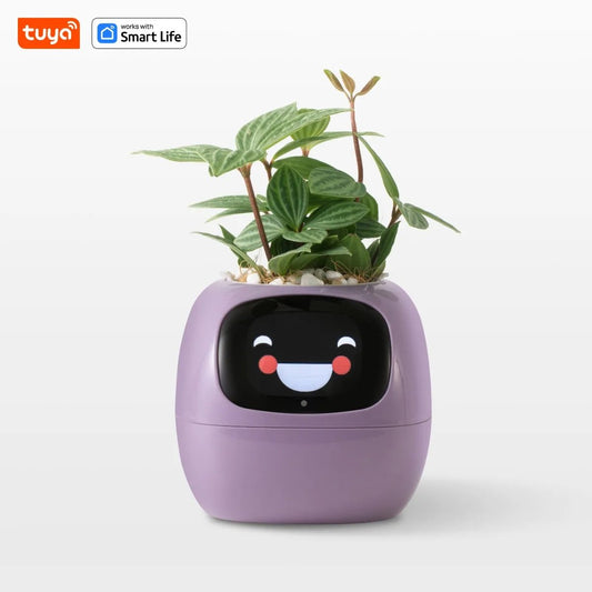 Tuya Ivy Smart Planter,Endless Fun over 49 Rich Expressions,7 Smart Sensors,Ai Chips Make Raising Plants Easy and Fun